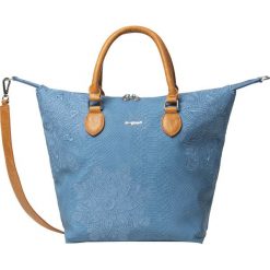 Desigual Hela Torebka Niebieski. Niebieskie torebki klasyczne damskie Desigual, w paski, z materiału, bez dodatków. Za 350,95 zł.