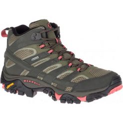 Merrell Buty Damskie Moab 2 Mid Gtx Czarny/Oliwkowy 6,5 (40). Czarne buty sportowe damskie marki Merrell, bez wzorów, z syntetyku, sportowe, wspinaczkowe, gore-tex. W wyprzedaży za 459,00 zł.