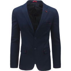 Marynarki męskie slim fit: Marynarka męska casual granatowa (mx0362)