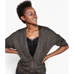 Sweter z wełny z metaliczną nitką. Czarne kardigany damskie marki La Redoute Collections, l, z wełny. Za 191,06 zł.