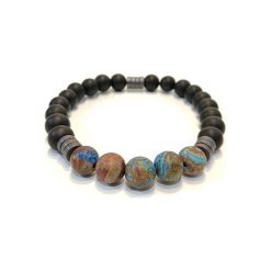 KD - Bransoletka BLACK ONYX - turquoise. Czarne bransoletki męskie kaminskydesign, z onyksem. Za 125,00 zł.