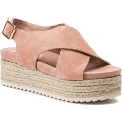 Espadryle QUAZI - QZ-22-02-000239 203. Różowe espadryle damskie QUAZI, bez wzorów, ze skóry, bez obcasa. W wyprzedaży za 169,00 zł.