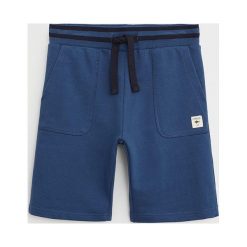 Mango Kids - Szorty dziecięce Shark 110-164 cm. Niebieskie spodenki chłopięce Mango Kids, bez wzorów, z bawełny, sportowe. Za 59,90 zł.