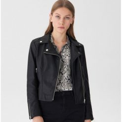Kurtka biker z eco skóry - Czarny. Czarne kurtki damskie marki House, s, bez wzorów, ze skóry, bez kaptura. Za 139,99 zł.