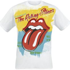 The Rolling Stones Sensacional T-Shirt biały. Białe t-shirty męskie z nadrukiem The Rolling Stones, xxl, z klasycznym kołnierzykiem. Za 54,90 zł.
