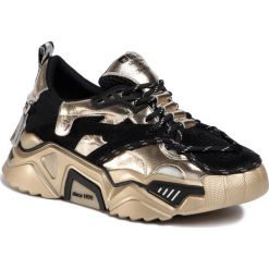 Sneakersy BIG STAR - FF274A584A Gold. Żółte półbuty damskie BIG STAR, na co dzień, bez wzorów, z zamszu, retro, bez obcasa, na płaskiej podeszwie, bez zapięcia. Za 309,00 zł.