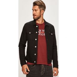 Tommy Jeans - Kurtka jeansowa. Czarne płaszcze męskie Tommy Jeans, s, bez wzorów, z elastanu, krótkie, bez kaptura. Za 429,90 zł.