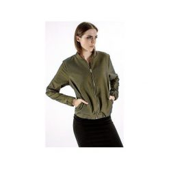 Bomber jacket z prążkowanej tkaniny Khaki. Zielone bluzy damskie marki Sthorm, s, bez wzorów, z bawełny, bez rękawów, bez kaptura. Za 359,00 zł.