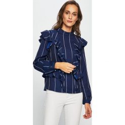 Scotch & Soda - Bluzka. Niebieskie bluzki damskie Scotch & Soda, s, bez wzorów, z poliesteru, eleganckie, z okrągłym kołnierzem, z długim rękawem. W wyprzedaży za 399,90 zł.