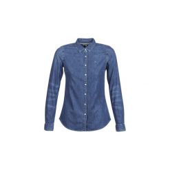 Koszule Tommy Hilfiger ETTA SHIRT LS. Niebieskie koszule damskie TOMMY HILFIGER, bez wzorów, bez kołnierzyka, bez rękawów. Za 343,20 zł.
