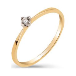 W.KRUK RABAT Złoty Pierścionek - złoto 585, Brylant 0,05ct - ZCG/PB+370. Żółte pierścionki damskie W.KRUK, z brylantem, złote. W wyprzedaży za 740,00 zł.