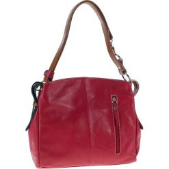 Torebki klasyczne damskie: Skórzana torebka w kolorze czerwonym – 39 x 25 x 10 cm