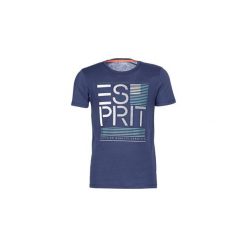 T-shirty z krótkim rękawem Esprit VRET. Niebieskie t-shirty męskie Esprit, m, bez wzorów, bez kołnierzyka, krótkie. Za 87,20 zł.