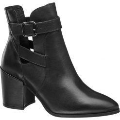 Botki damskie 5th Avenue czarne. Czarne botki damskie na obcasie marki 5th Avenue, z materiału. Za 299,90 zł.