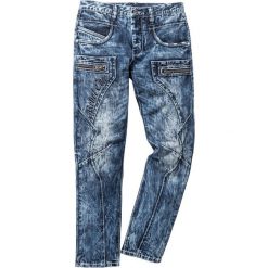 Dżinsy Regular Fit Straight bonprix niebieski "used". Niebieskie jeansy męskie bonprix, m, z haftami, z jeansu. Za 179,99 zł.