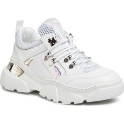 Sneakersy BALDININI - 098042XGACT907IBGKXX Bianco/Cangiante Irid. Białe półbuty damskie Baldinini, bez wzorów, ze skóry, bez obcasa, na płaskiej podeszwie, bez zapięcia. W wyprzedaży za 1459,00 zł.