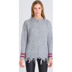 SZARY SWETER PINKO. Szare swetry damskie Pinko, xs, w paski, bez rękawów, bez kaptura. Za 467,50 zł.