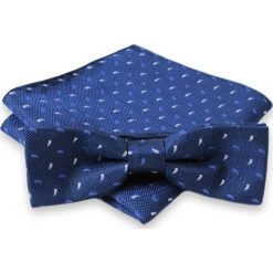 Niebieska Mucha w Paisley + Poszetka, Męska MUALTS0091. Niebieskie muszki męskie Alties, na imprezę, w paski, eleganckie. Za 40,00 zł.