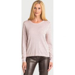 SWETER Liu Jo. Różowe swetry damskie Liu Jo, z aplikacjami, z materiału, bez rękawów, bez kaptura. Za 689,00 zł.
