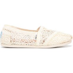 TOMS Slip On Buty Biały. Białe trampki i tenisówki damskie Toms, bez wzorów, z materiału, bez zapięcia. Za 300,95 zł.