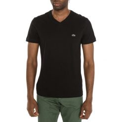 Lacoste Koszulka Czarny. Czarne podkoszulki męskie Lacoste, s, bez wzorów, z bawełny, bez kołnierzyka, z krótkim rękawem, krótkie. Za 180,95 zł.