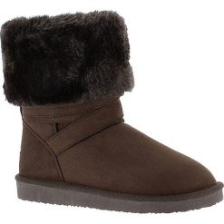 Buty zimowe damskie: Zimowe botki „Cannon” w kolorze ciemnobrązowym