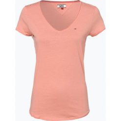 Tommy Jeans - T-shirt damski, czerwony. Czerwone t-shirty damskie Tommy Jeans, l, z haftami, z jeansu. Za 99,95 zł.
