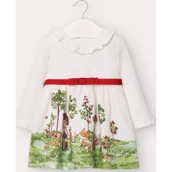 Mayoral - Sukienka dziecięca 68-98 cm. Niebieskie sukienki dziewczęce Mayoral, bez wzorów, z elastanu, z długim rękawem, długie, mini, rozkloszowane. Za 131,90 zł.