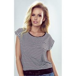 Damska bluzka Natalia w paski. Bluzki damskie Eldar, w paski, z dzianiny, biznesowe, bez kołnierzyka, bez rękawów. Za 71,99 zł.