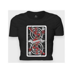Koszulka damska cropped As Deadpool Chimichanga. Koszulki damskie MegaKoszulki, bez wzorów, bez kołnierzyka. Za 54,90 zł.