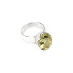 InspiRING Kwarc Lemon Szlif Owal srebro. Zielone pierścionki damskie Brazi druse jewelry, z kwarcem, srebrne. Za 295,00 zł.