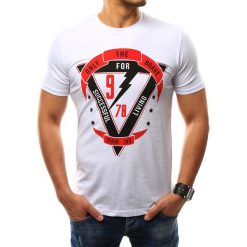 T-shirty męskie z nadrukiem: T-shirt męski z nadrukiem biały (rx2305)