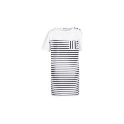 Sukienki krótkie Petit Bateau BASHI. Białe sukienki damskie Petit Bateau, bez wzorów, bez kołnierzyka, z krótkim rękawem, krótkie, mini. Za 254,50 zł.