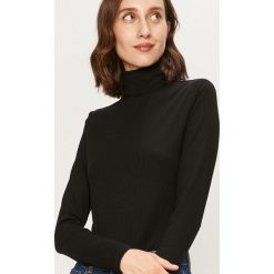 Vila - Longsleeve. Białe bluzki damskie Vila, s, bez wzorów, z elastanu, casualowe, z golfem, z długim rękawem. Za 89,90 zł.