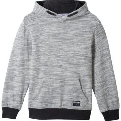 Bluza melanżowa z kapturem bonprix szary melanż. Szare bluzy chłopięce bonprix, bez wzorów, bez rękawów, z kapturem. Za 54,99 zł.