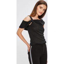Miss Poem - Top. Czarne topy damskie Miss Poem, l, z dzianiny, z dekoltem w łódkę. W wyprzedaży za 39,90 zł.
