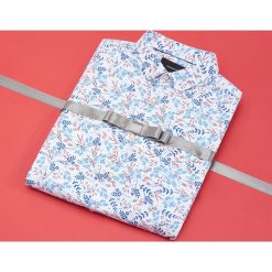 Wzorzysta koszula z bawełny organicznej - Biały. Białe koszule męskie Reserved, s, z bawełny. W wyprzedaży za 49,99 zł.