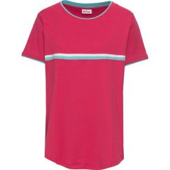 Shirt bawełniany, krótki rękaw bonprix czerwień granatu. Czerwone koszulki damskie marki bonprix, bez wzorów, z bawełny, bez kołnierzyka. Za 39,99 zł.