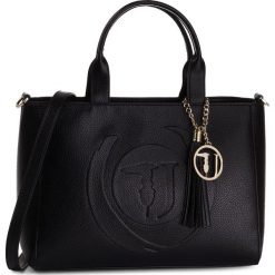 Torebka TRUSSARDI JEANS - Faith Shopper Md 75B00844 Black. Czarne torby damskie na zakupy Trussardi Jeans, bez wzorów, z jeansu, klasyczne, bez dodatków. Za 599,00 zł.