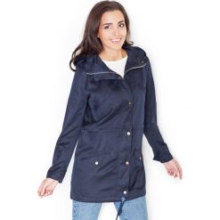 Granatowa Kurtka Typu Parka z Kapturem. Pomarańczowe kurtki damskie KATRUS, xl, z elastanu. Za 199,90 zł.