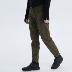 Joggery z elastycznej tkaniny - Khaki. Brązowe spodnie męskie Cropp, m, bez wzorów, z tkaniny. Za 99,99 zł.