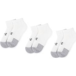 Zestaw 3 par niskich skarpet unisex UNDER ARMOUR - Heatgear Lo Cut Sock 1346753-100 White. Szare skarpetki damskie Under Armour, bez wzorów, z elastanu. Za 49,00 zł.
