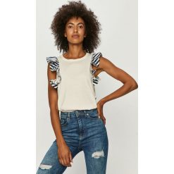 Only - T-shirt. Białe bluzki damskie ONLY, s, bez wzorów, z bawełny, casualowe, z okrągłym kołnierzem, bez rękawów. Za 59,90 zł.