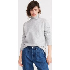 Sweter z golfem - Jasny szary. Szare swetry damskie Reserved, s, bez wzorów, bez rękawów. Za 139,99 zł.