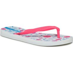 Japonki IPANEMA - Classica Happy VIII Fe 82722 White/Pink/Blue 22184. Różowe klapki damskie Ipanema, bez wzorów, z tworzywa sztucznego, bez obcasa. Za 49,99 zł.