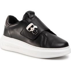 Sneakersy KARL LAGERFELD - KL62535 Black Lthr W/Dk Grey. Czarne półbuty damskie KARL LAGERFELD, ze skóry. Za 799,00 zł.