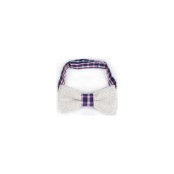 MUCHA LNIANA GOTOWA CREME PLAID. Brązowe muszki męskie marki R3s men's accessories, bez wzorów, ze lnu. Za 54,00 zł.