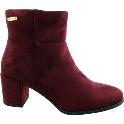 Botki damskie Sergio Leone BT522,Kolor bordowy. Czerwone botki damskie Sergio Leone, na zimę, bez obcasa, bez zapięcia. Za 130,00 zł.