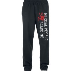 American Horror Story Normal People Spodnie dresowe czarny. Czarne spodnie dresowe damskie American Horror Story, l, z nadrukiem, z dresówki. Za 121,90 zł.