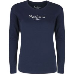 Bluzka Pepe Jeans. Niebieskie bluzki damskie Pepe Jeans, bez wzorów, z jeansu, z długim rękawem, długie, bez kaptura. Za 79,00 zł.